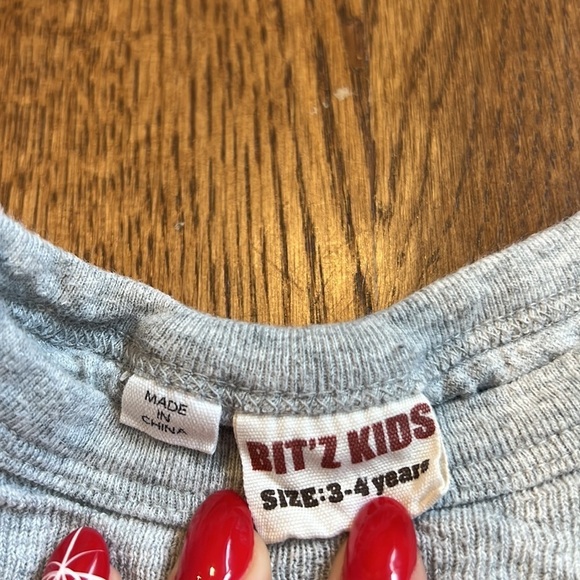 Bit’Z Kids Boys Long Sleeve Tee Grey and Red Size 3-4 Years Old - Picture 2 of 3